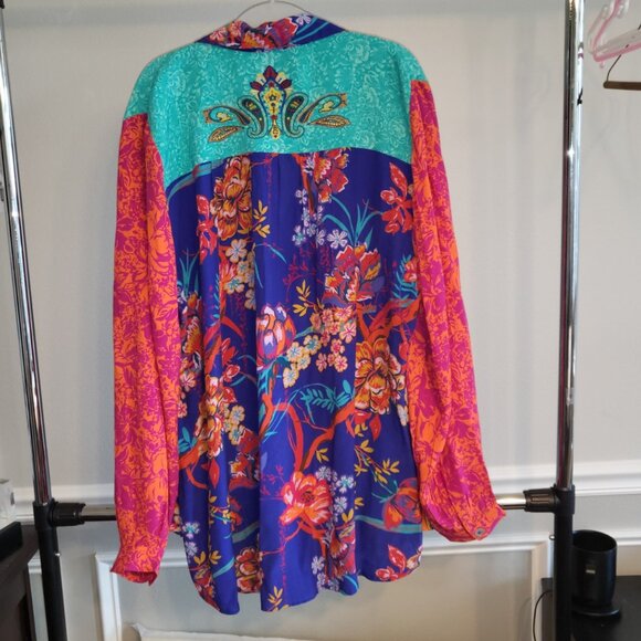 Soft Surroundings Hermosa Tunic Shirt Multi Print Plus Size 22W NWT Boho - Picture 3 of 16